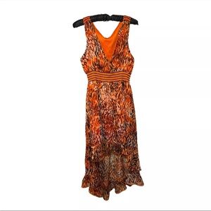 Jessica Taylor Y2K Vintage Orange Brown Hi Low Dress Sz 2x